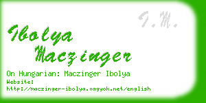 ibolya maczinger business card